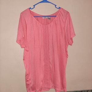 Fresh -Scoop Neck knit blouse - Peach /Apricot
